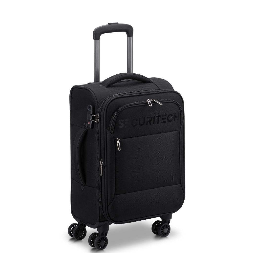 Securitech By Delsey Vanguard 55cm Cabin Exp Softsided Luggage - Black - Love Luggage