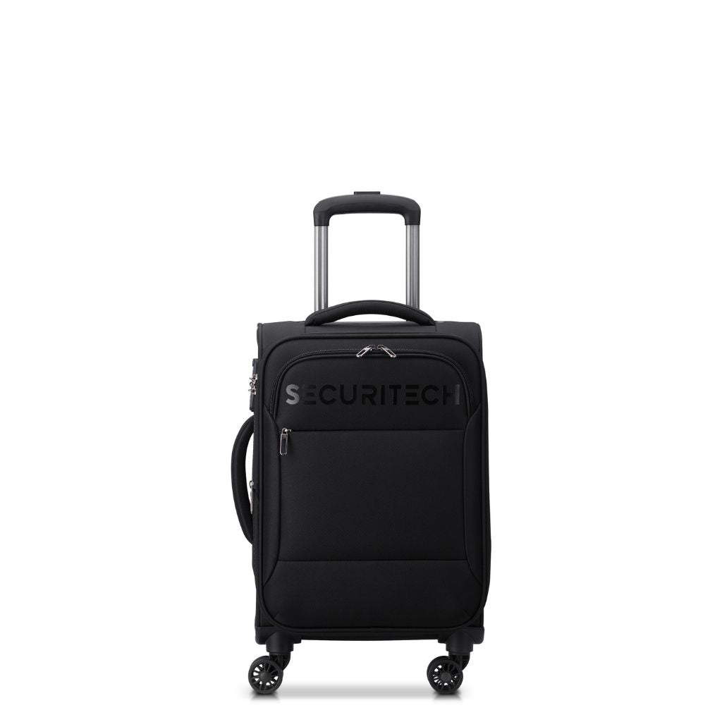 Securitech By Delsey Vanguard 55cm Cabin Exp Softsided Luggage - Black - Love Luggage