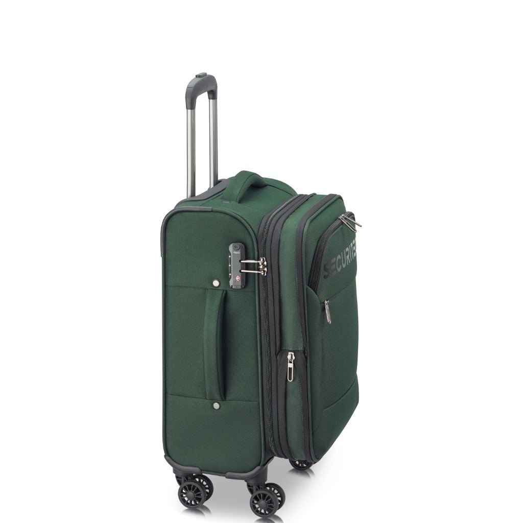 Securitech By Delsey Vanguard 55cm Cabin Exp Softsided Luggage - Green - Love Luggage