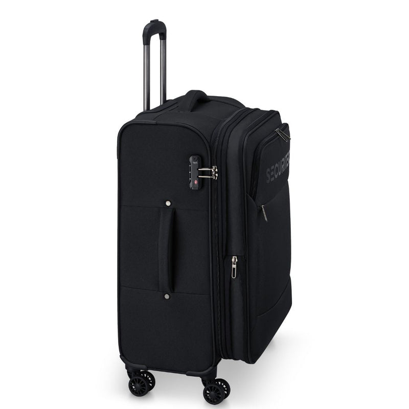 Securitech By Delsey Vanguard 66cm Medium Exp Softsided Luggage - Black - Love Luggage
