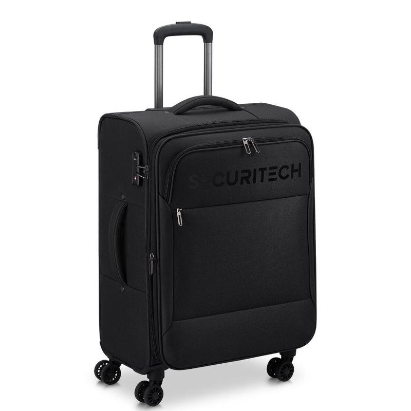 Securitech By Delsey Vanguard 66cm Medium Exp Softsided Luggage - Black - Love Luggage