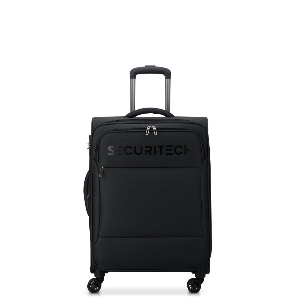 Securitech By Delsey Vanguard 66cm Medium Exp Softsided Luggage - Black - Love Luggage
