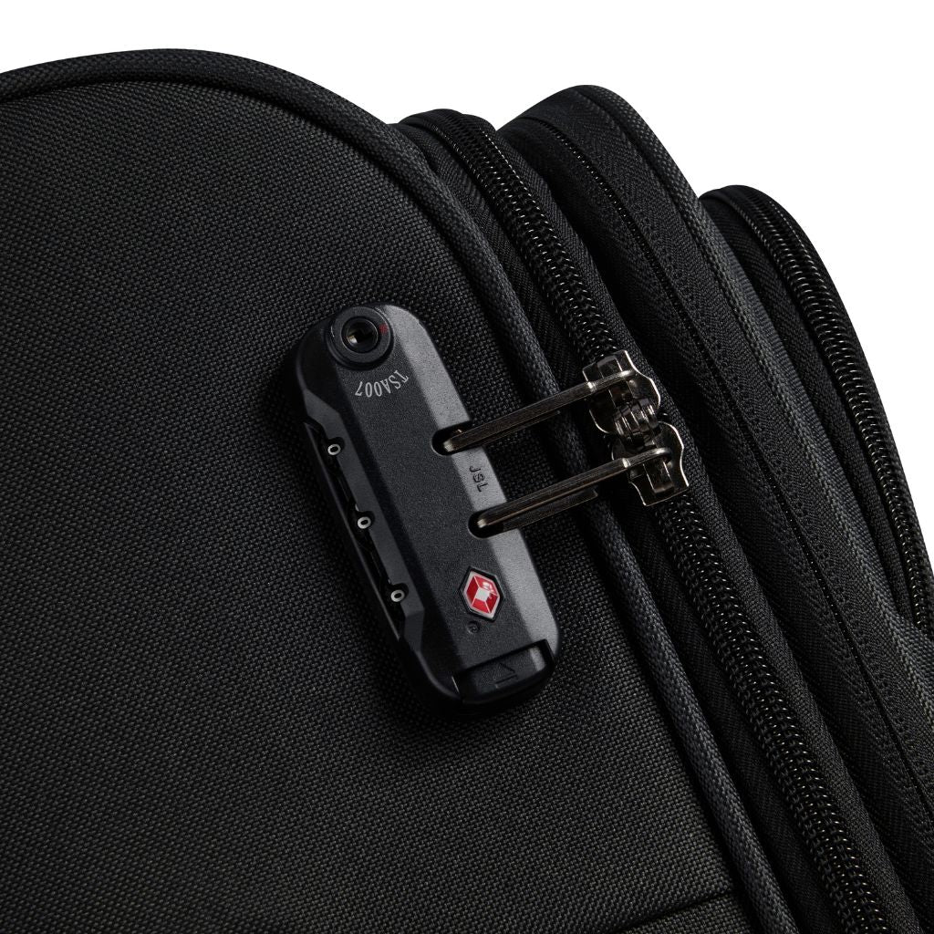 Securitech By Delsey Vanguard 66cm Medium Exp Softsided Luggage - Black - Love Luggage