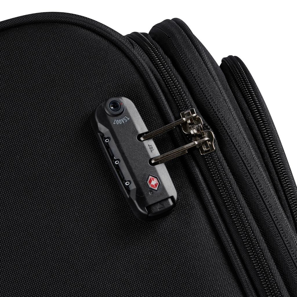 Securitech By Delsey Vanguard 76cm Large Exp Softsided Luggage - Black - Love Luggage