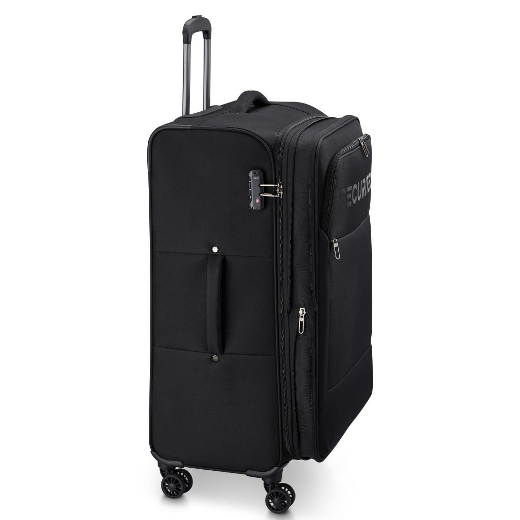Securitech By Delsey Vanguard 76cm Large Exp Softsided Luggage - Black - Love Luggage