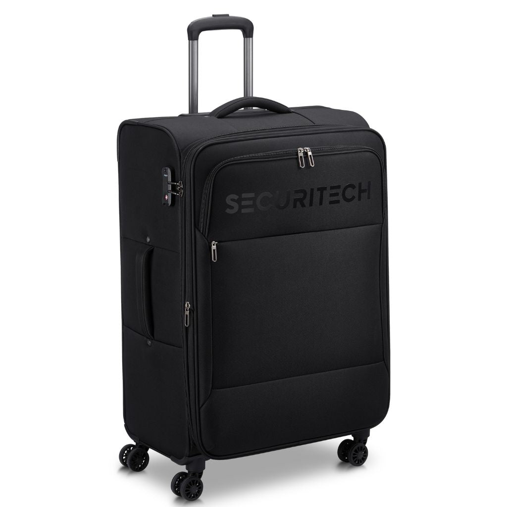 Securitech By Delsey Vanguard 76cm Large Exp Softsided Luggage - Black - Love Luggage