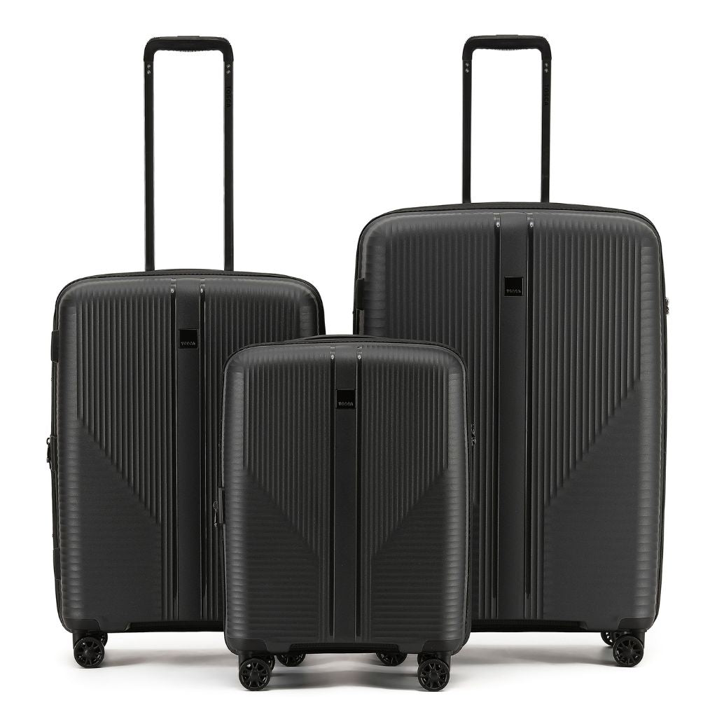 Tosca F - Lite 3 Piece Hardsided Luggage Set - Black - Love Luggage