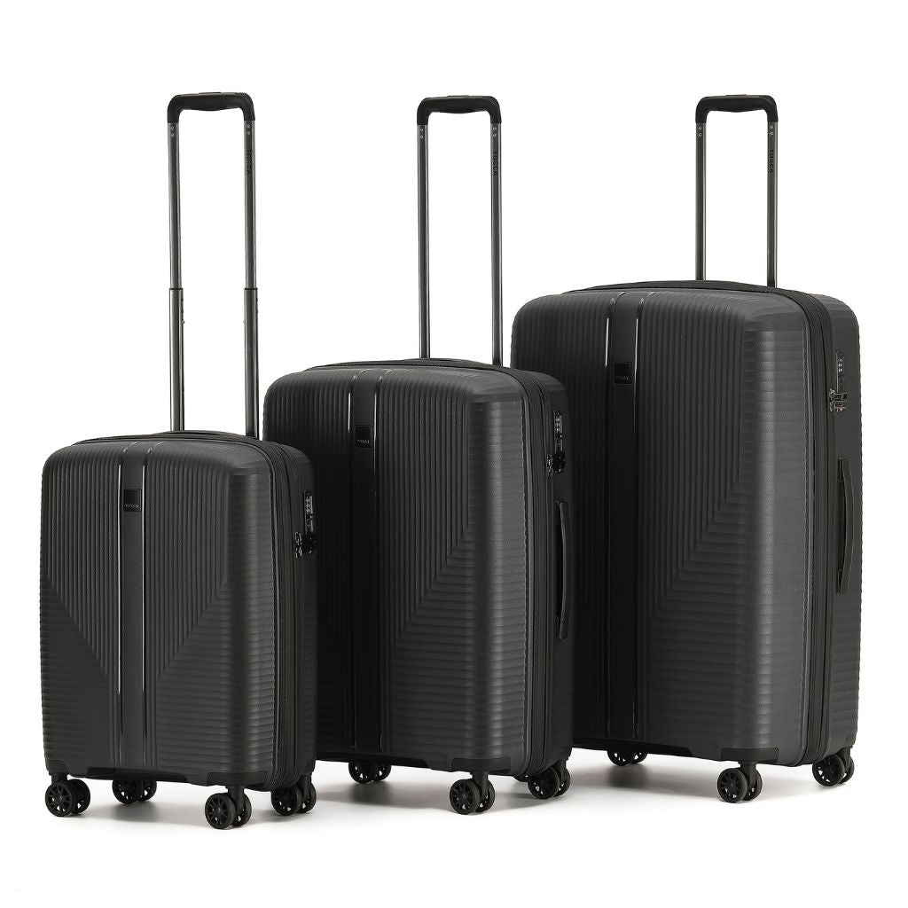 Tosca F - Lite 3 Piece Hardsided Luggage Set - Black - Love Luggage