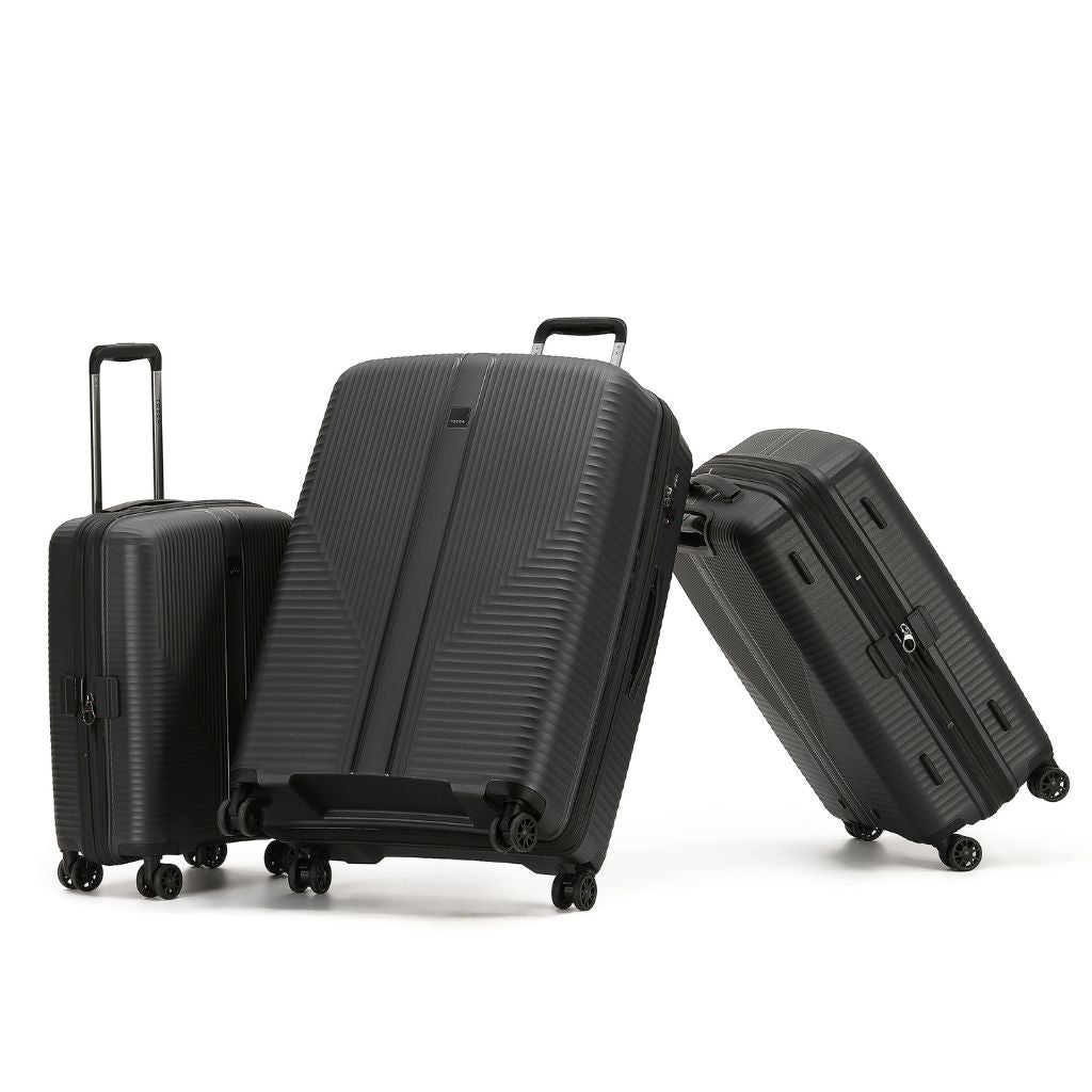 Tosca F - Lite 3 Piece Hardsided Luggage Set - Black - Love Luggage