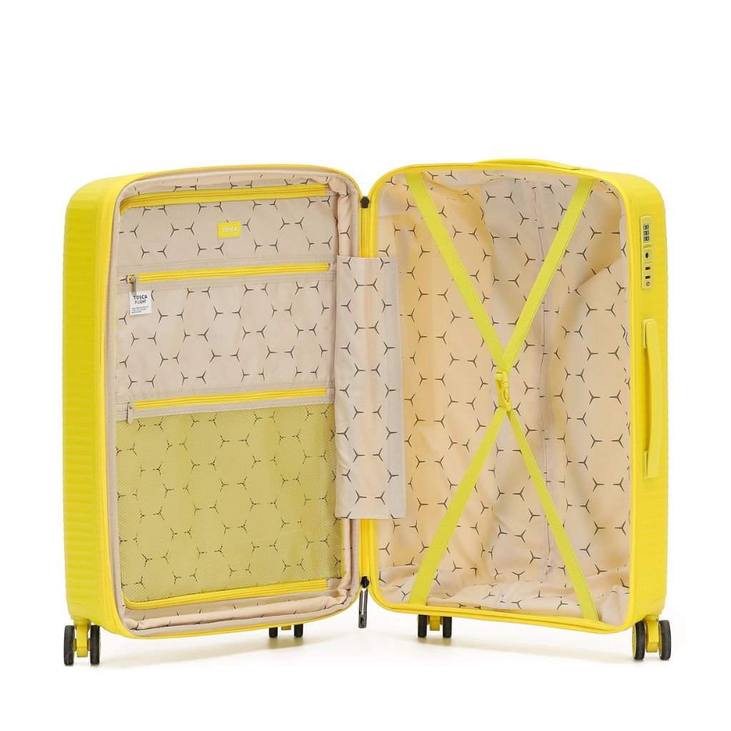 Tosca F - Lite 55cm Carry On Hardsided Luggage - Yellow - Love Luggage