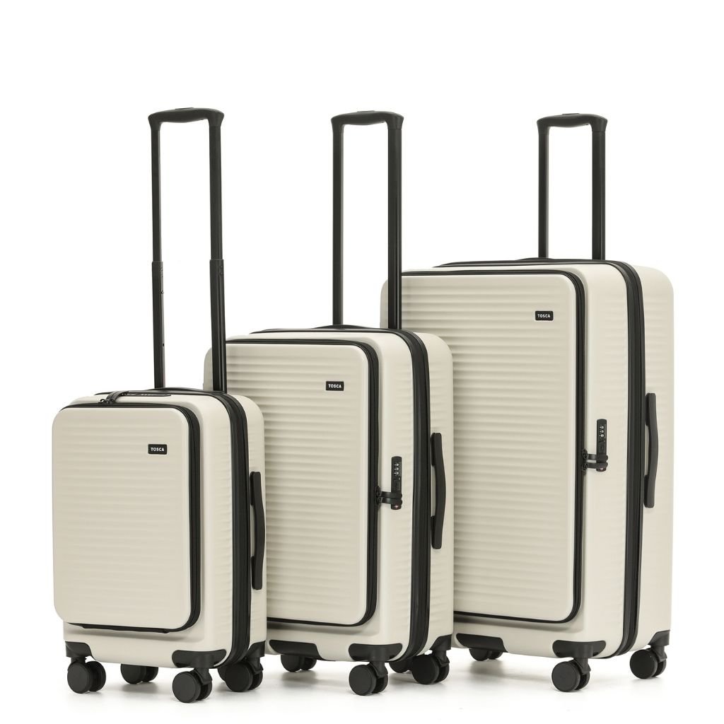 Tosca Zen 3 Piece Hardsided Top Opening Luggage Set - Stone - Love Luggage