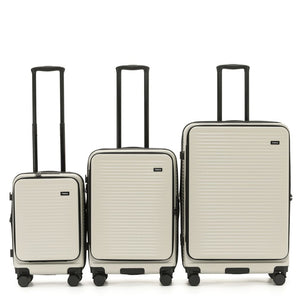 Tosca Zen 3 Piece Hardsided Top Opening Luggage Set - Stone - Love Luggage