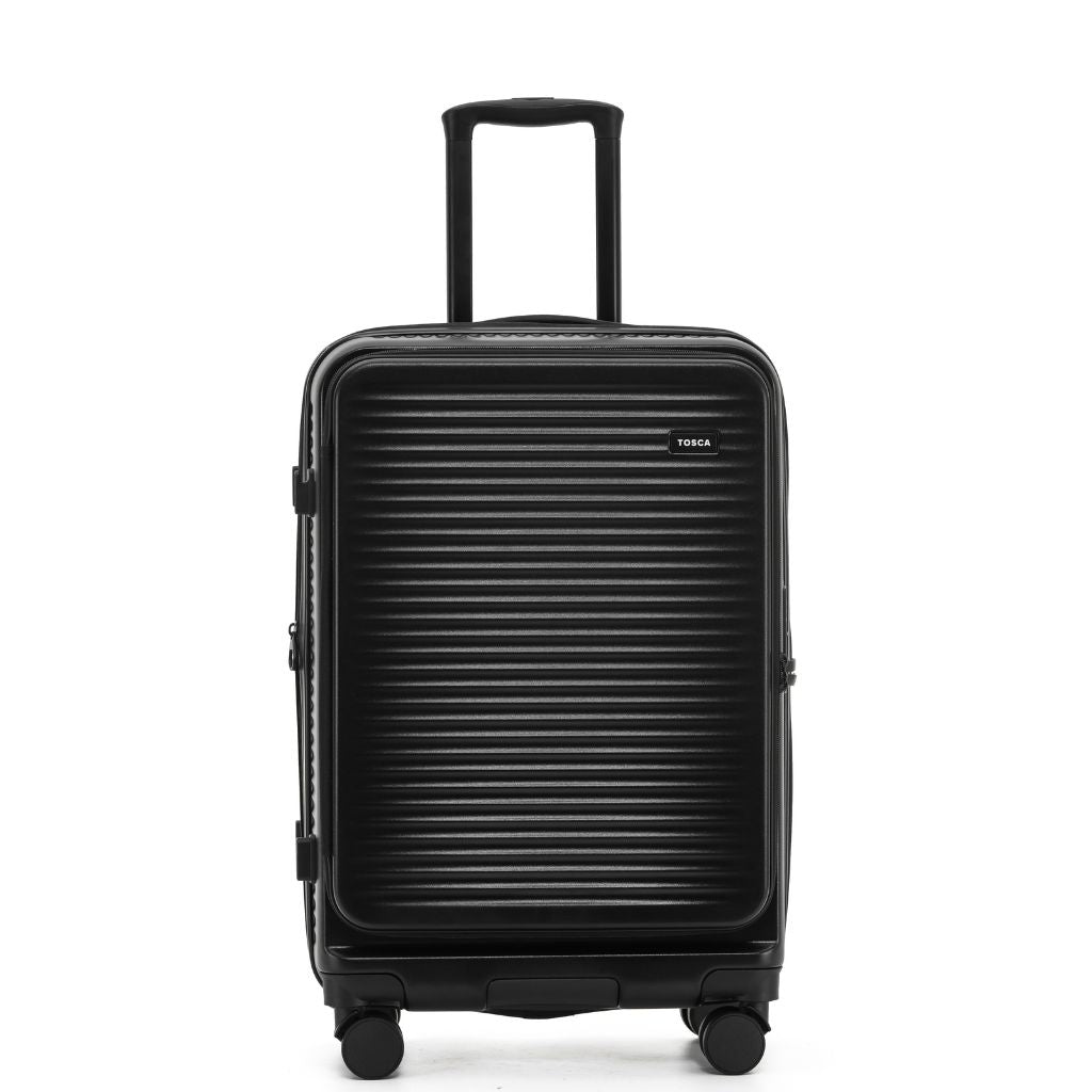 Tosca Zen Hardsided 65cm Top Opening Medium Luggage - Black - Love Luggage
