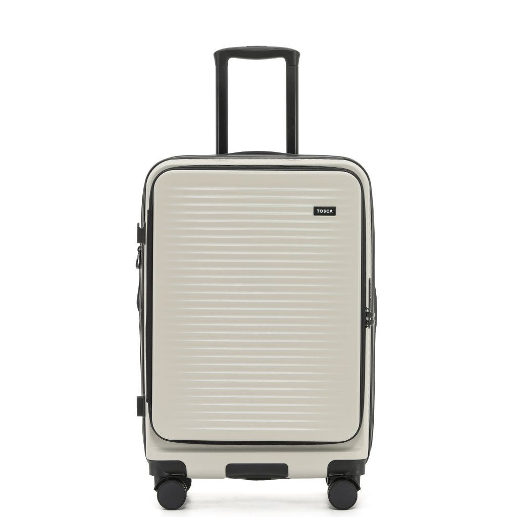 Tosca Zen Hardsided 65cm Top Opening Medium Luggage - Stone - Love Luggage