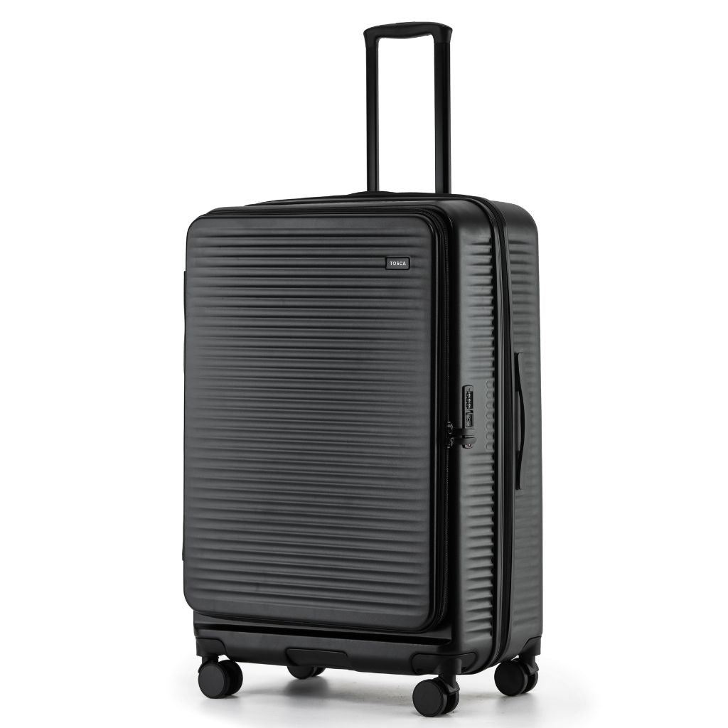Tosca Zen Large 75cm Hardsided Top Opening Luggage - Black - Love Luggage