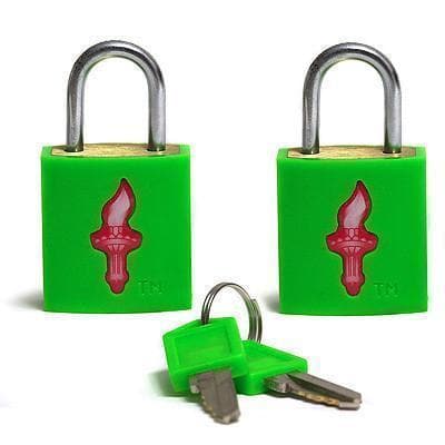 2 x TSA Padlock - Double Pack - Neon Green - Love Luggage