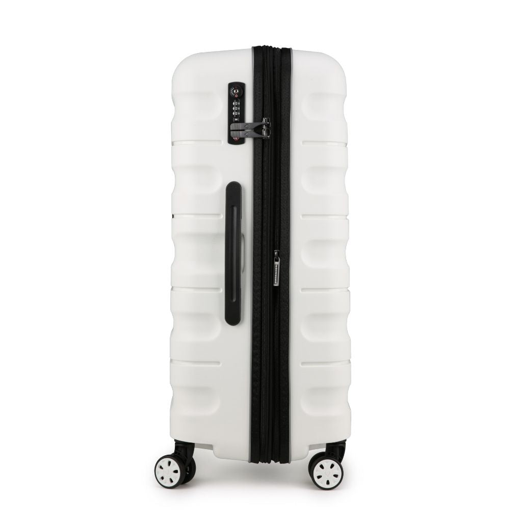 Antler Lincoln 68cm Medium Hardsided Luggage - White - Love Luggage