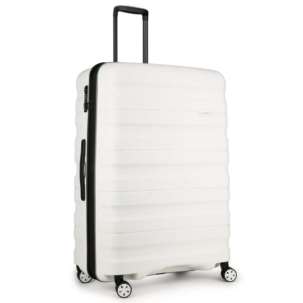 Antler Lincoln 80.5cm Large Hardsided Luggage - White - Love Luggage