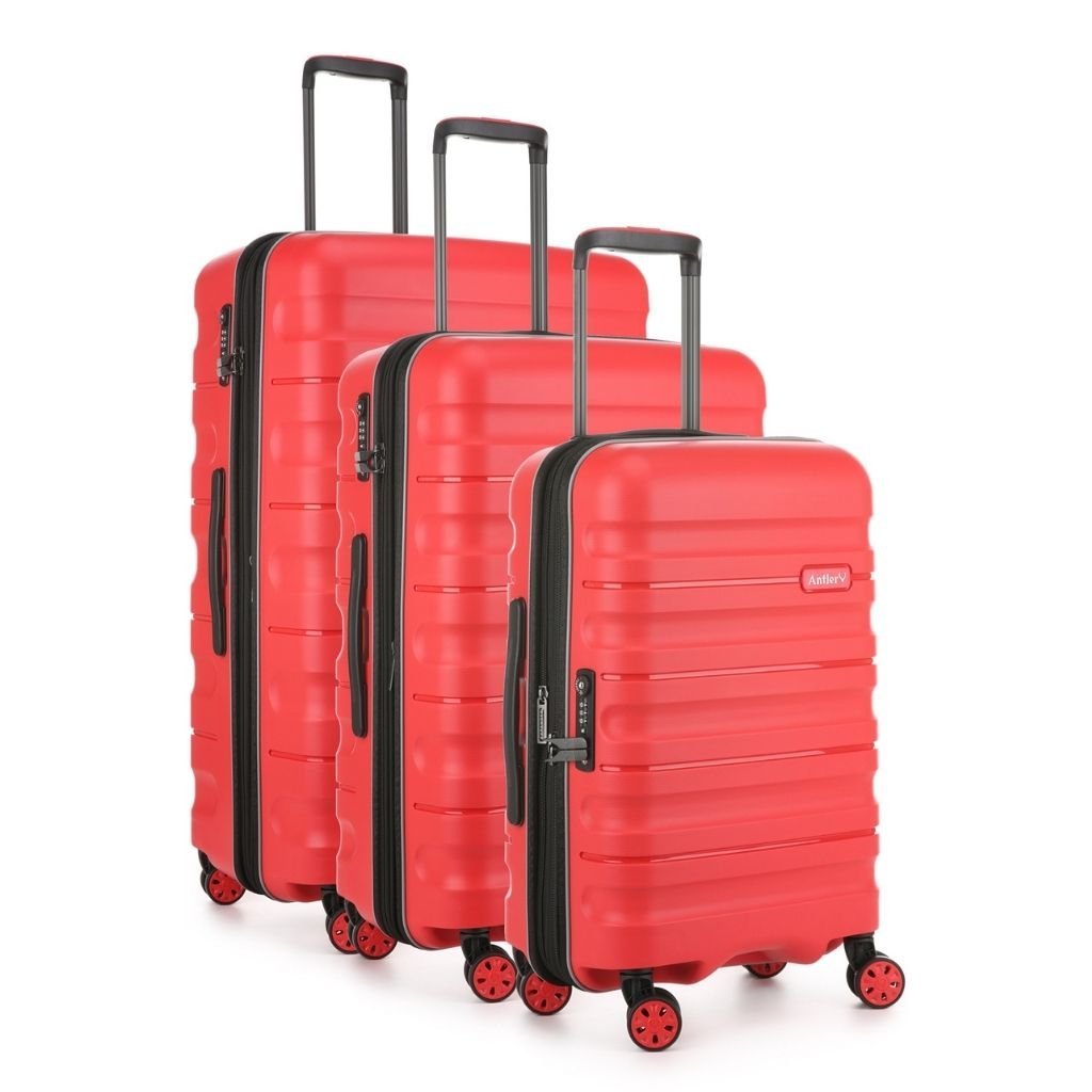 Antler Lincoln Hardsided Luggage 3 Piece Set - Red - Love Luggage