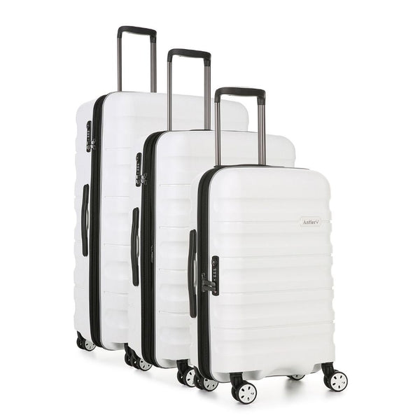 Antler Lincoln Hardsided Luggage 3 Piece Set White On Sale Now Love Luggage