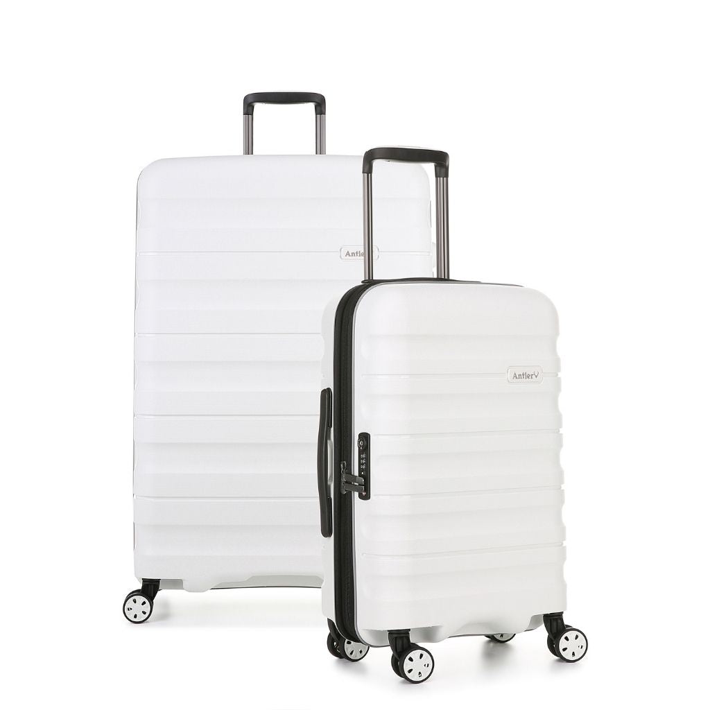 Antler Lincoln Hardsided Luggage Duo Set - White - Love Luggage