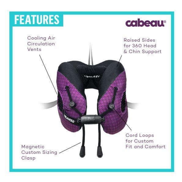 Cabeau Evolution Cool 2.0 Memory Foam Neck Travel Pillow - Purple - Love Luggage