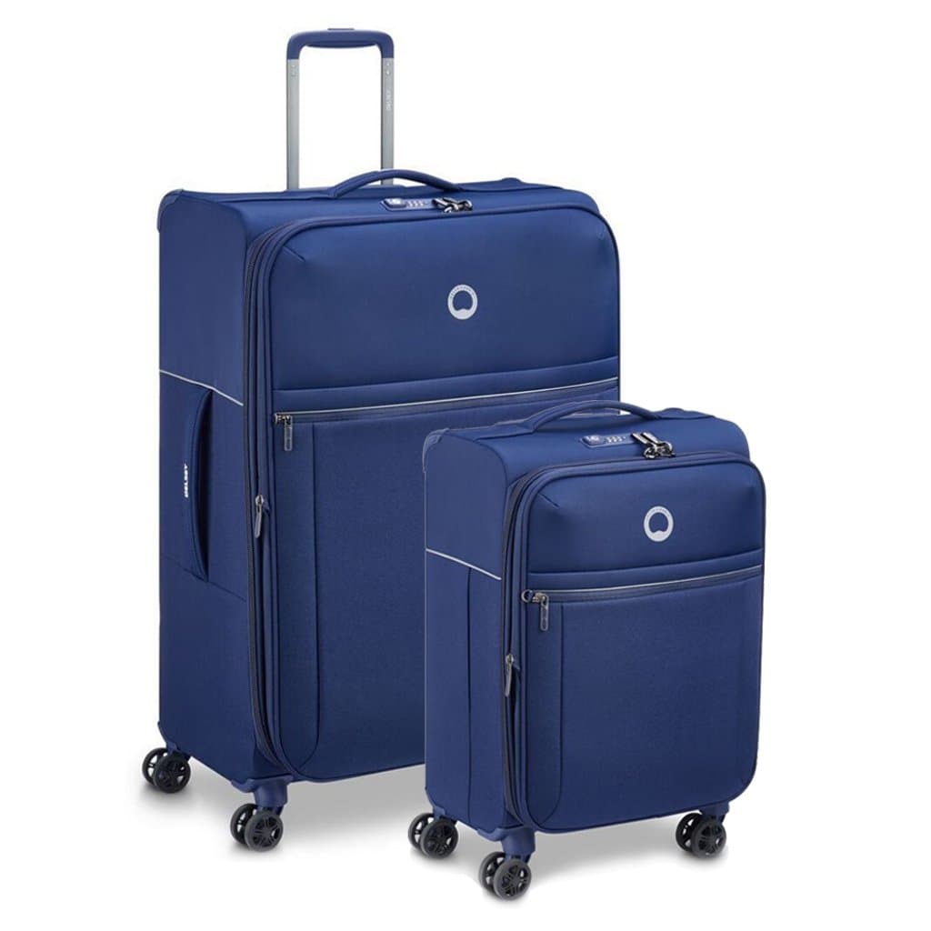 Delsey BROCHANT 2.0 Softsided Luggage Duo - Blue - Love Luggage