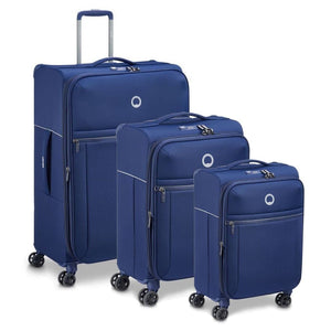 Delsey BROCHANT 2.0 Softsided Luggage Sets - Blue - Love Luggage