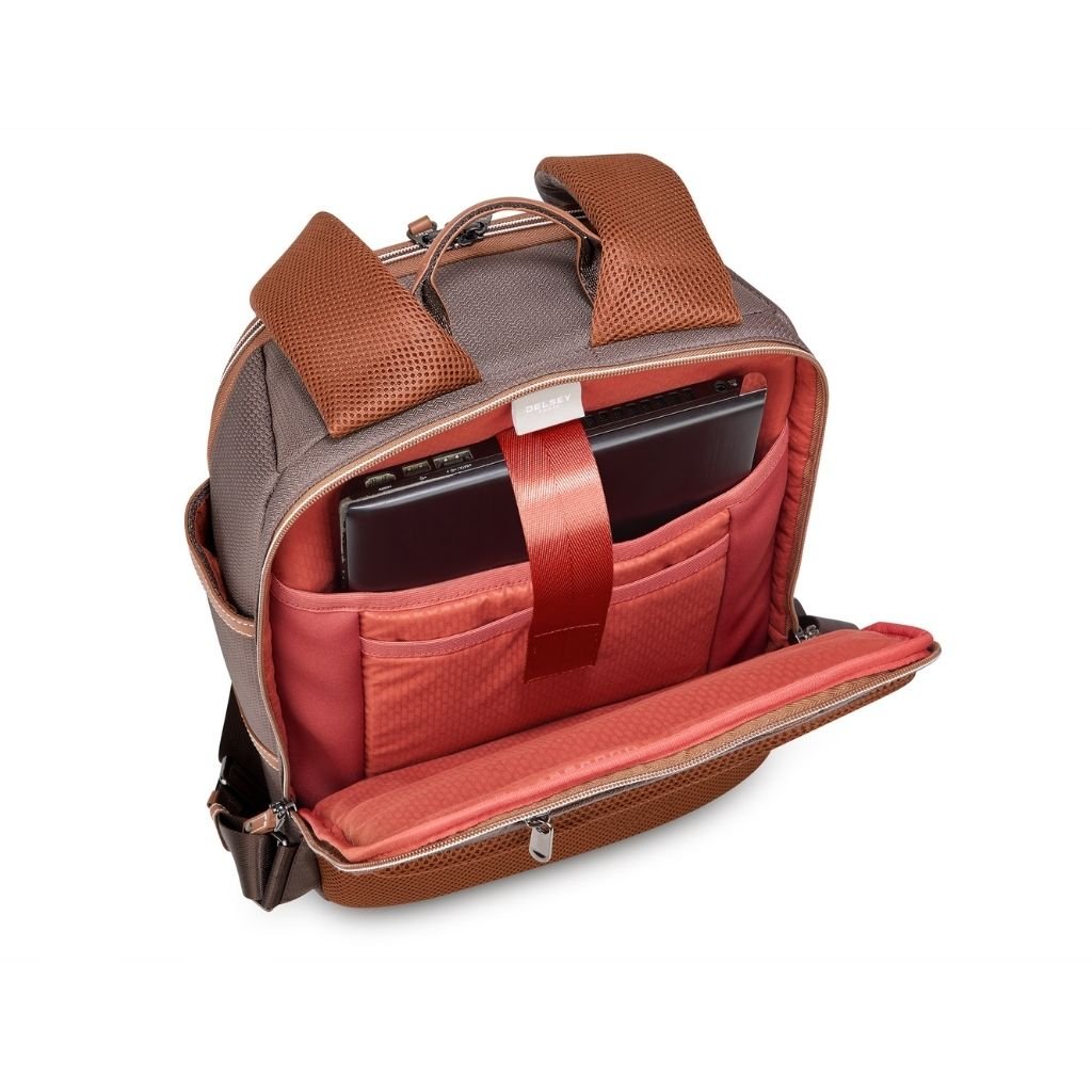 Delsey Chatelet Air 2.0 15.6” Laptop Backpack - Chocolate - Love Luggage