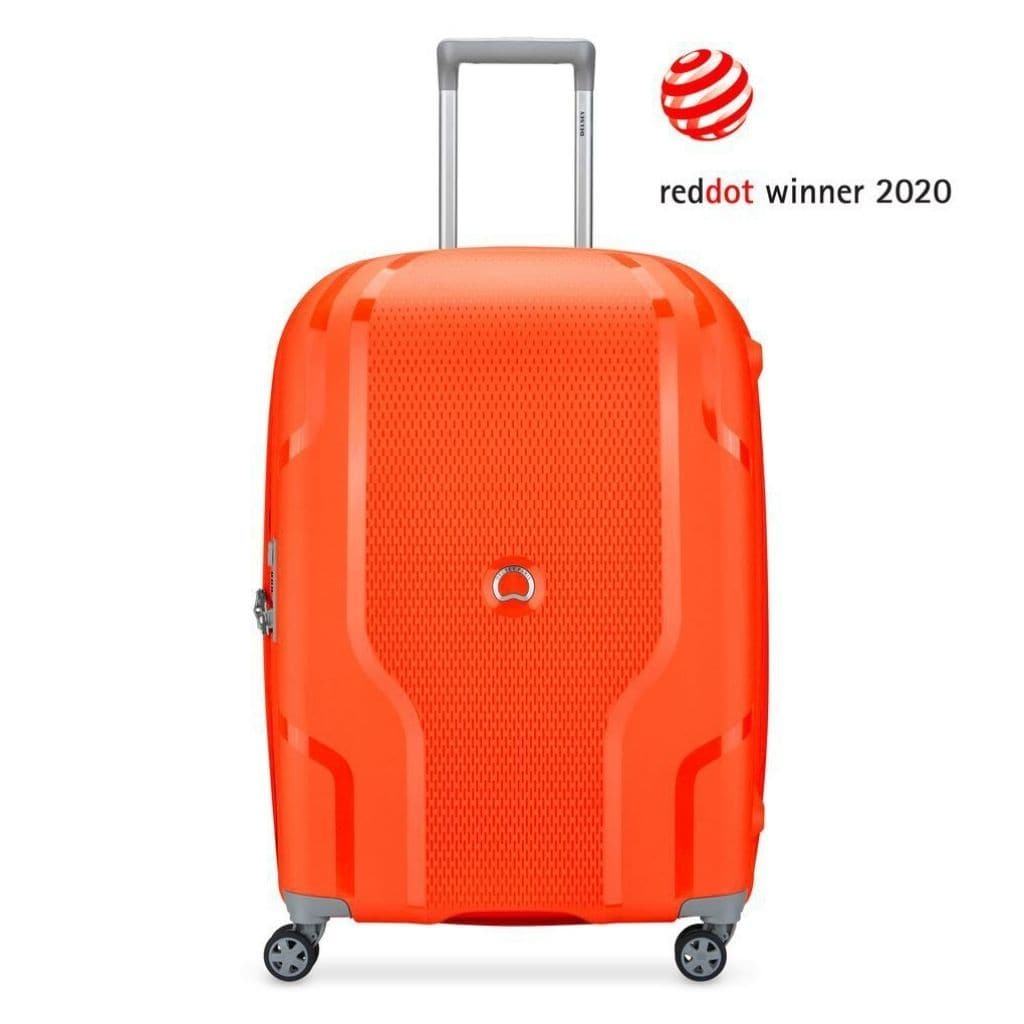 Delsey Clavel 70cm Medium Hardsided Spinner Luggage - Tangerine - Love Luggage