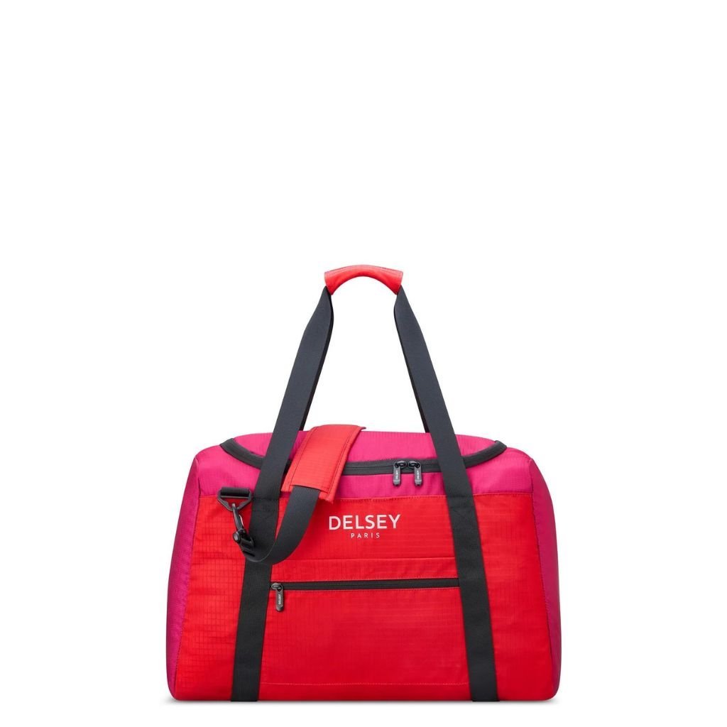Delsey Nomade 55cm Foldable Duffle Bag Red/Pink - Love Luggage