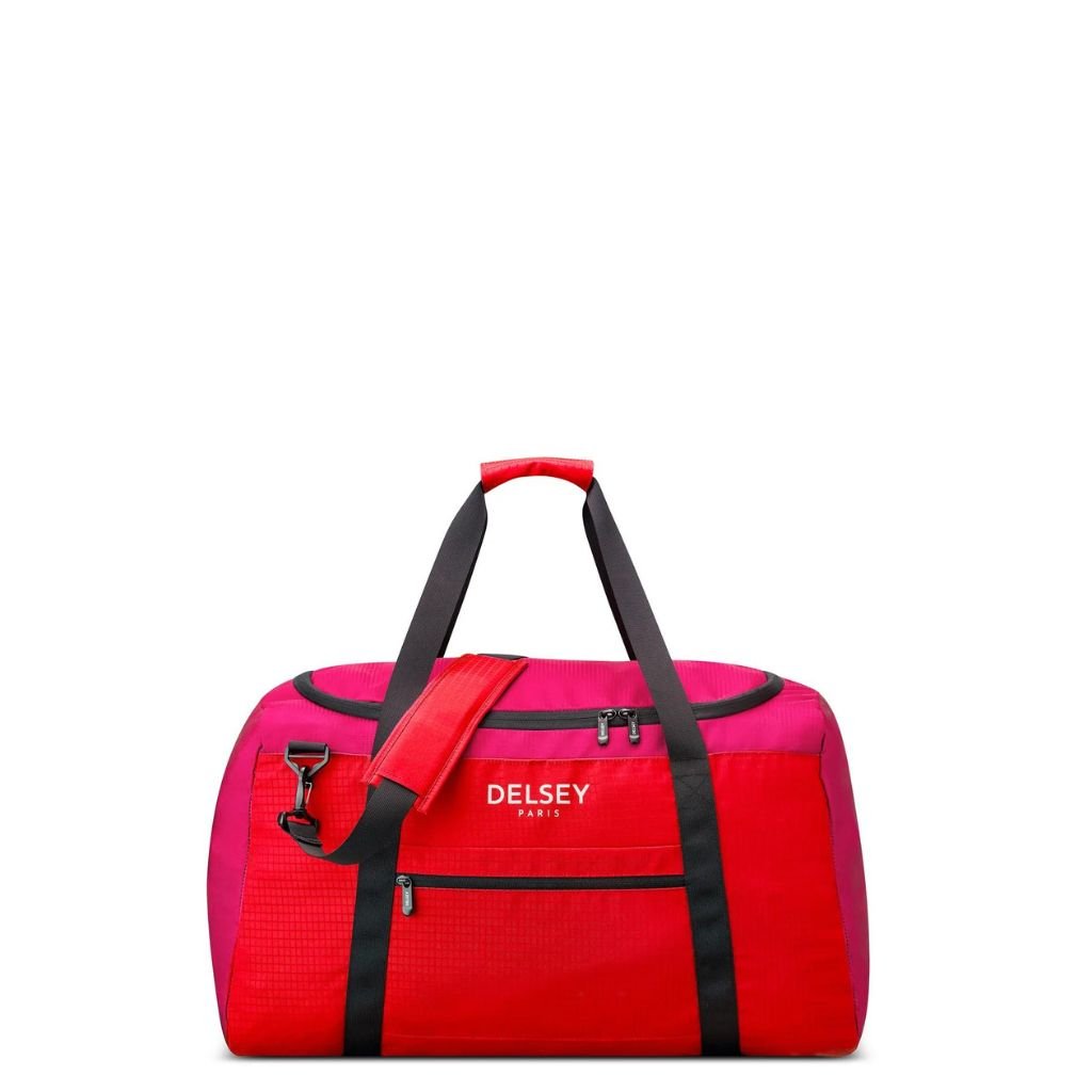 Delsey Nomade 65cm Foldable Duffle Bag Red/Pink - Love Luggage