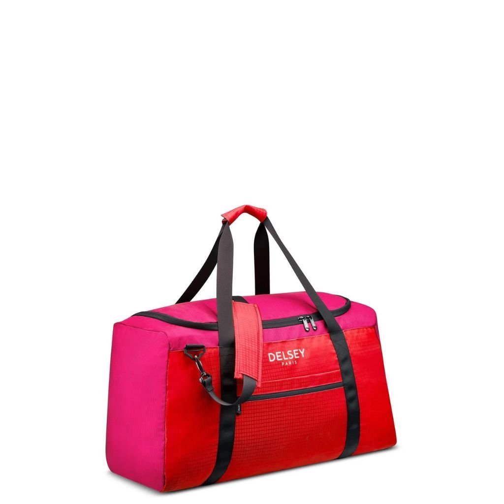 Delsey Nomade 65cm Foldable Duffle Bag Red/Pink - Love Luggage