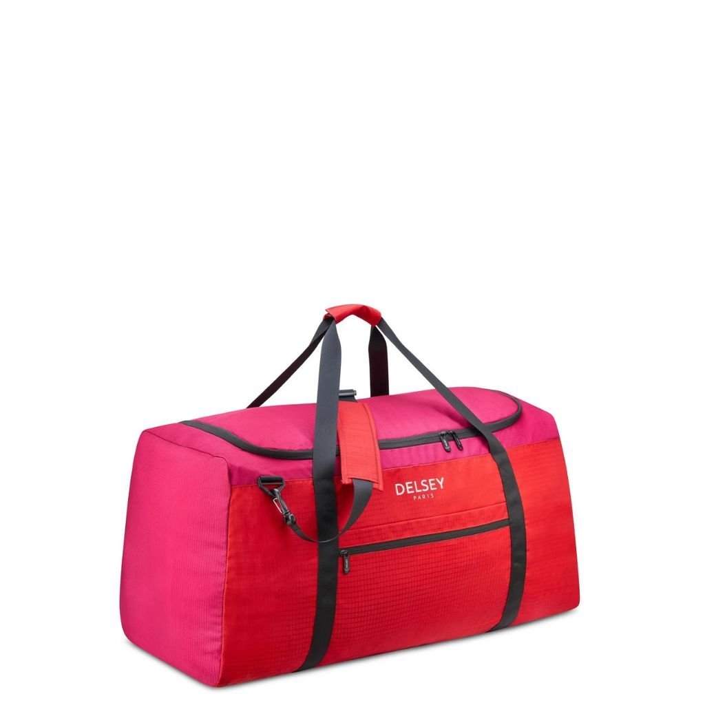 Delsey Nomade 79cm Foldable Duffle Bag Red/Pink - Love Luggage