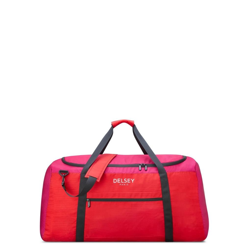 Delsey Nomade 79cm Foldable Duffle Bag Red/Pink - Love Luggage
