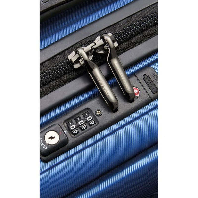 Delsey Shadow 55cm Expandable Carry On Luggage - Blue - Love Luggage