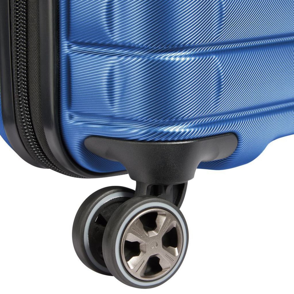 Delsey Shadow 55cm Expandable Carry On Luggage - Blue - Love Luggage