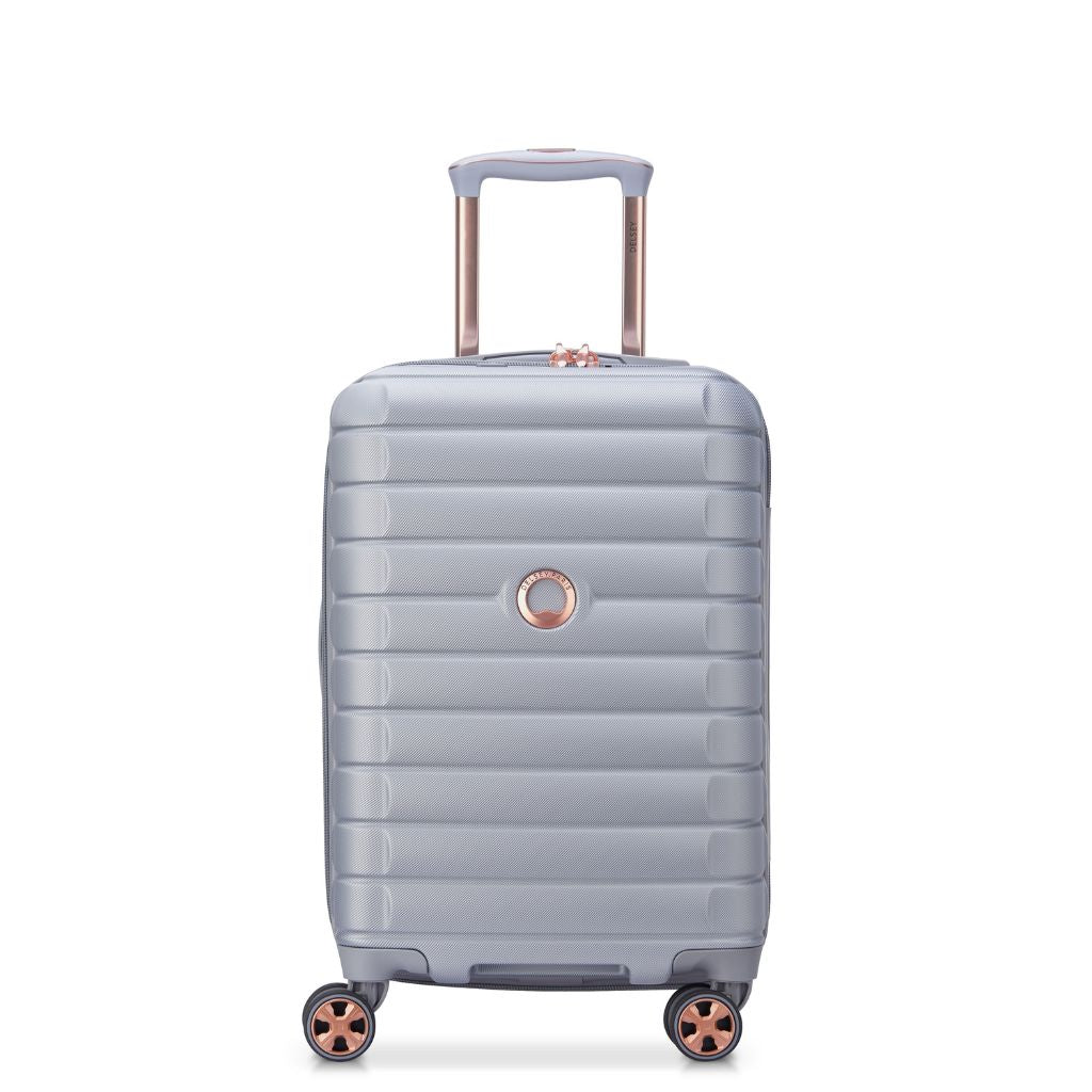 Delsey Shadow 55cm Expandable Carry On Luggage - Platinum - Love Luggage
