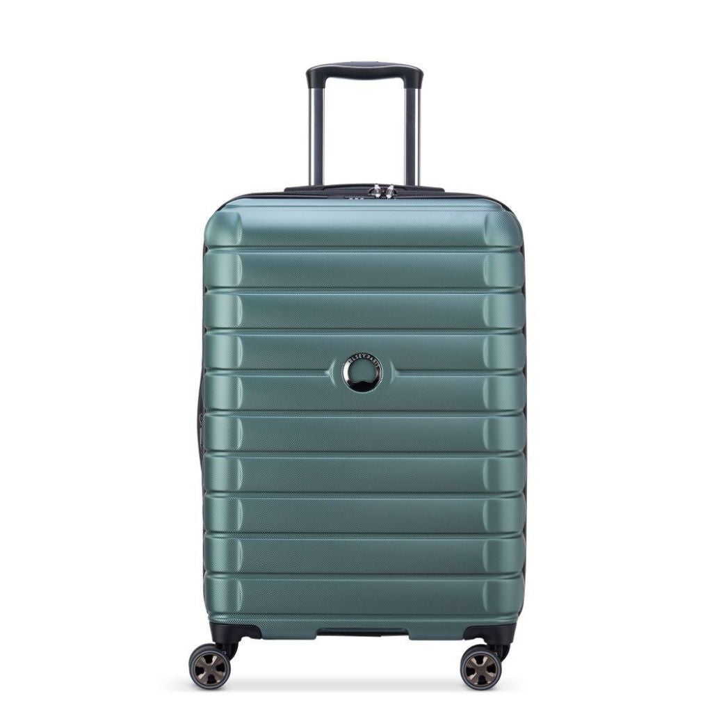 Delsey Shadow 66cm Expandable Medium Luggage - Green - Love Luggage