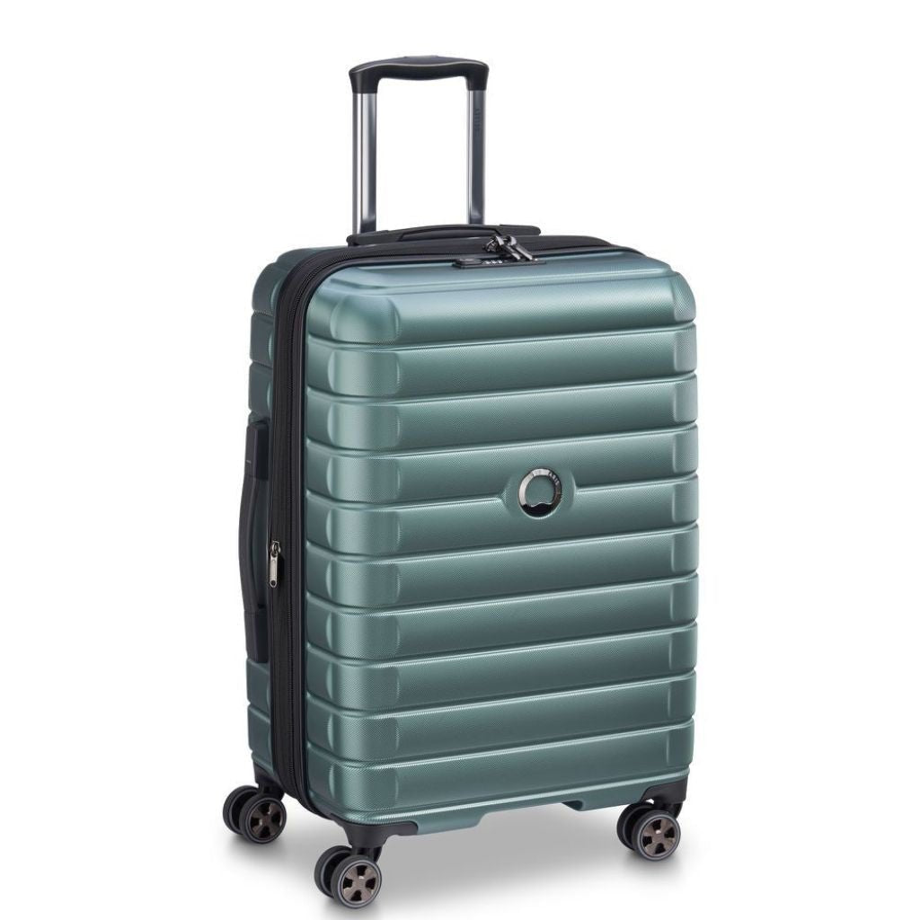 Delsey Shadow 66cm Expandable Medium Luggage - Green - Love Luggage
