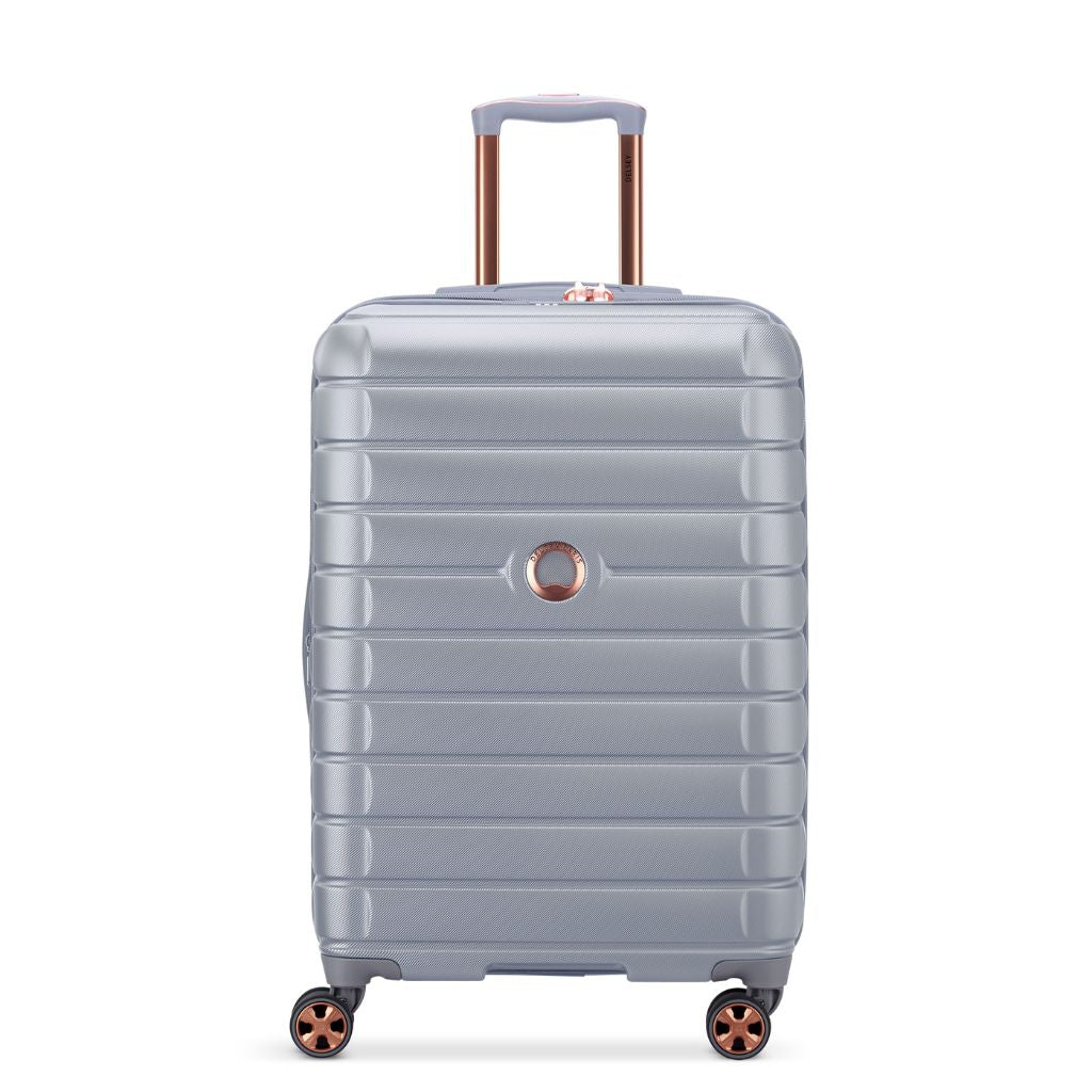 Delsey Shadow 66cm Expandable Medium Luggage - Platinum - Love Luggage