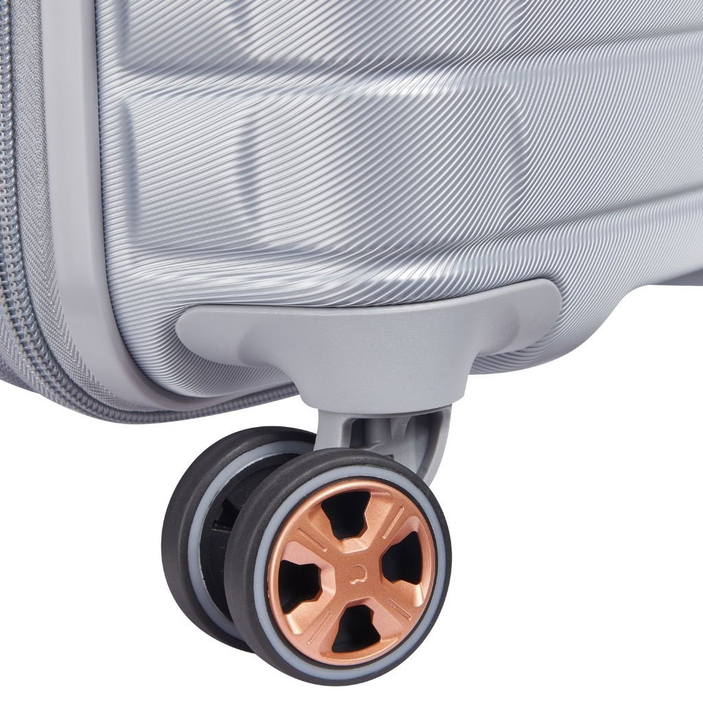 Delsey Shadow 66cm Expandable Medium Luggage - Platinum - Love Luggage