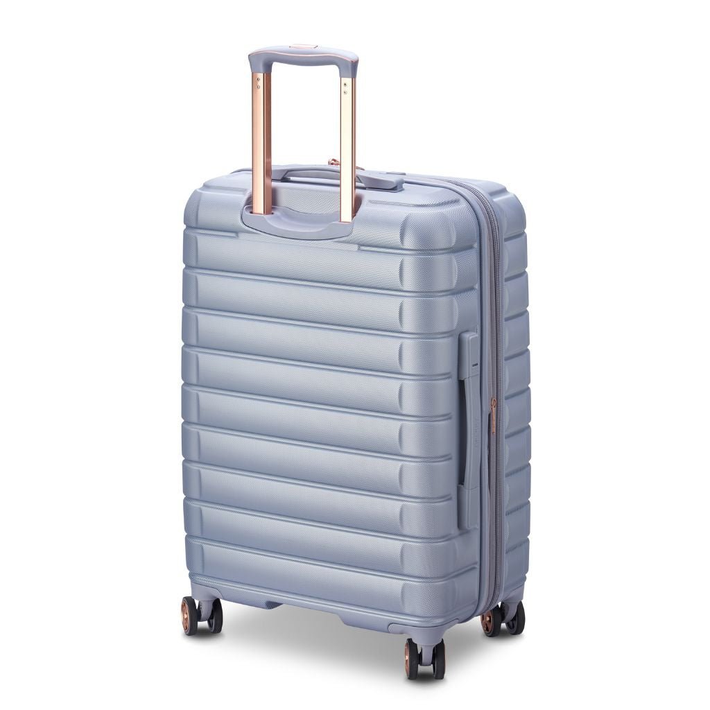 Delsey Shadow 66cm Expandable Medium Luggage - Platinum - Love Luggage