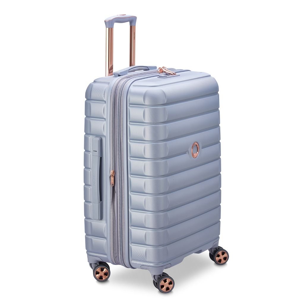 Delsey Shadow 66cm Expandable Medium Luggage - Platinum - Love Luggage