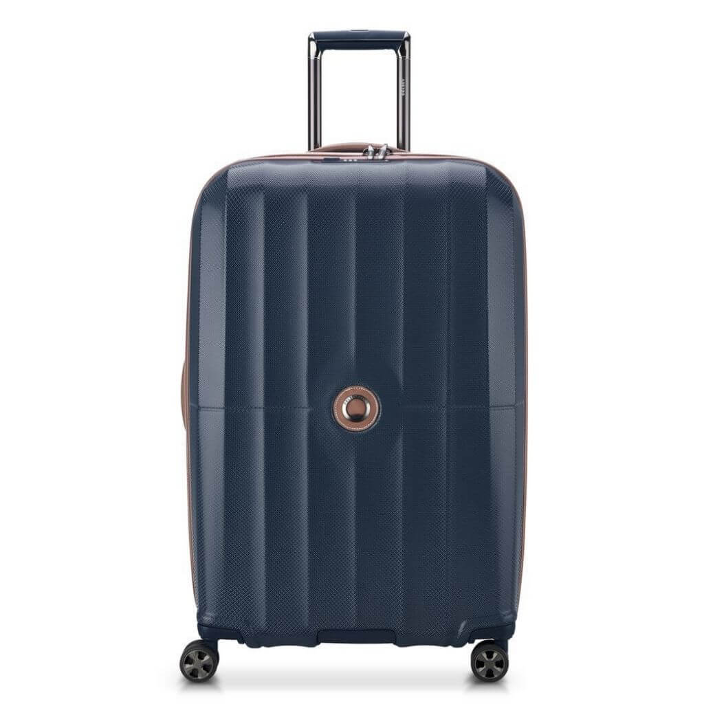 Delsey St Tropez 77cm Expandable Large Luggage - Navy - Love Luggage