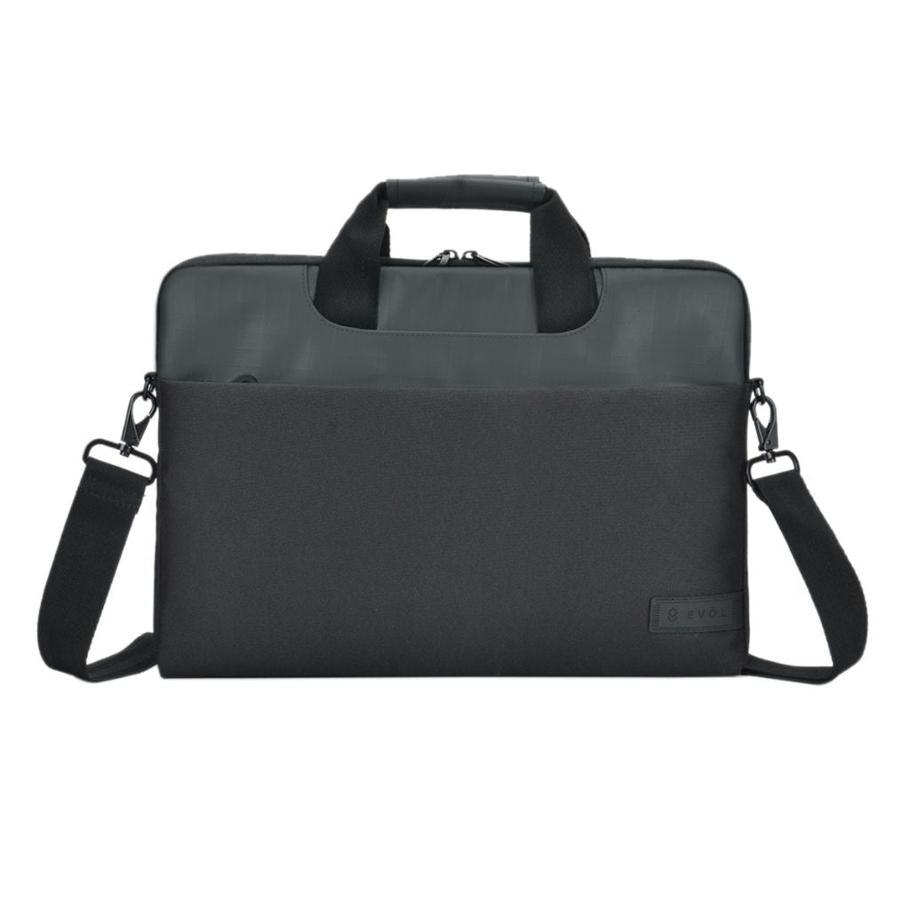 Evol 14.1″ Byron Slim Laptop Brief - Black - Love Luggage