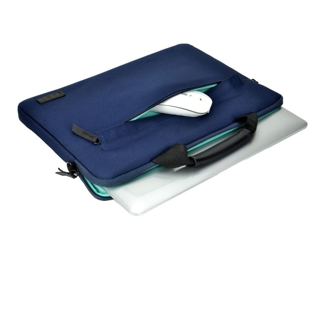 Evol 14.1″ Slim Laptop Brief - Recycled Material - Navy - Love Luggage