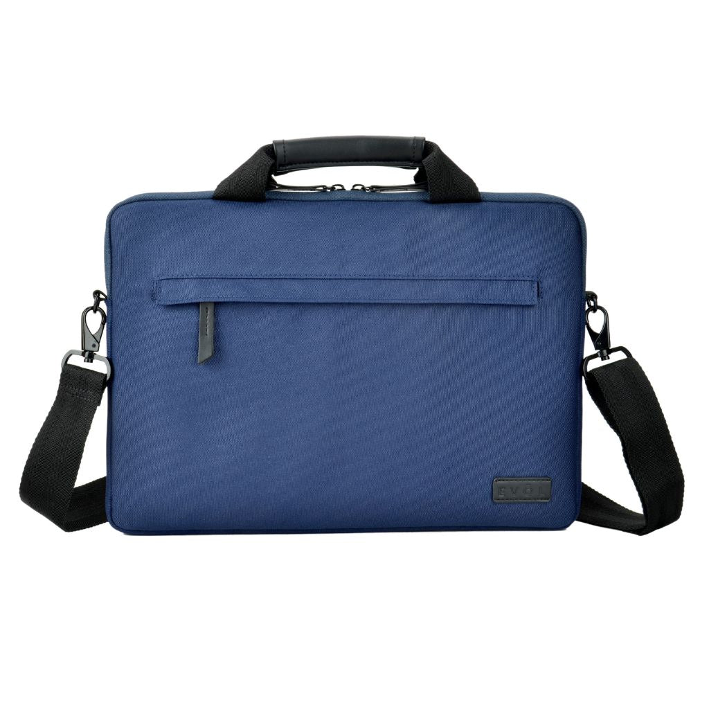 Evol 14.1″ Slim Laptop Brief - Recycled Material - Navy - Love Luggage