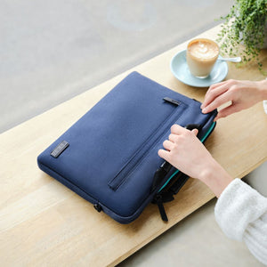 Evol 14.1″ Slim Laptop Brief - Recycled Material - Navy - Love Luggage