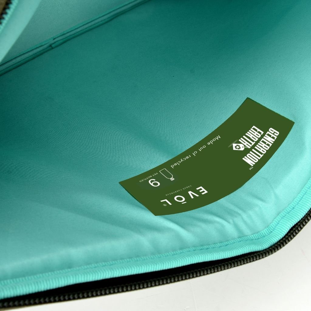 Evol 14.1″ Slim Laptop Brief - Recycled Material - Olive - Love Luggage